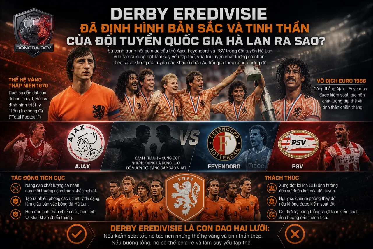 Giải Mã Những Trận Derby Kinh Điển Tại Eredivisie: Khi Ajax, Feyenoord & PSV Hóa Thành Đại Kình Địch Không Đội Trời Chung