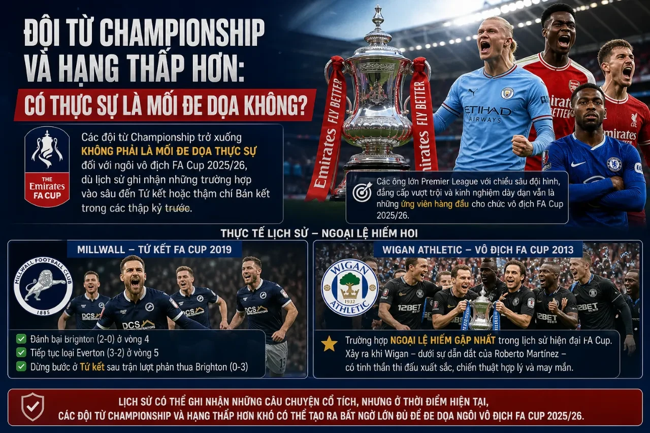 Phân tích khả năng cạnh tranh của các đội bóng hạng thấp tại FA Cup