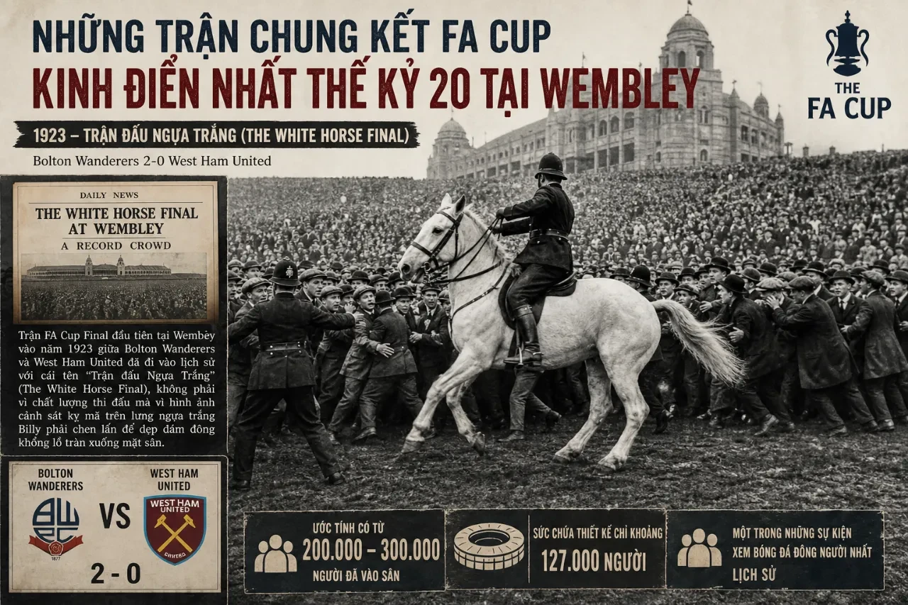 Khoảnh khắc lịch sử trong các trận chung kết FA Cup tại Wembley