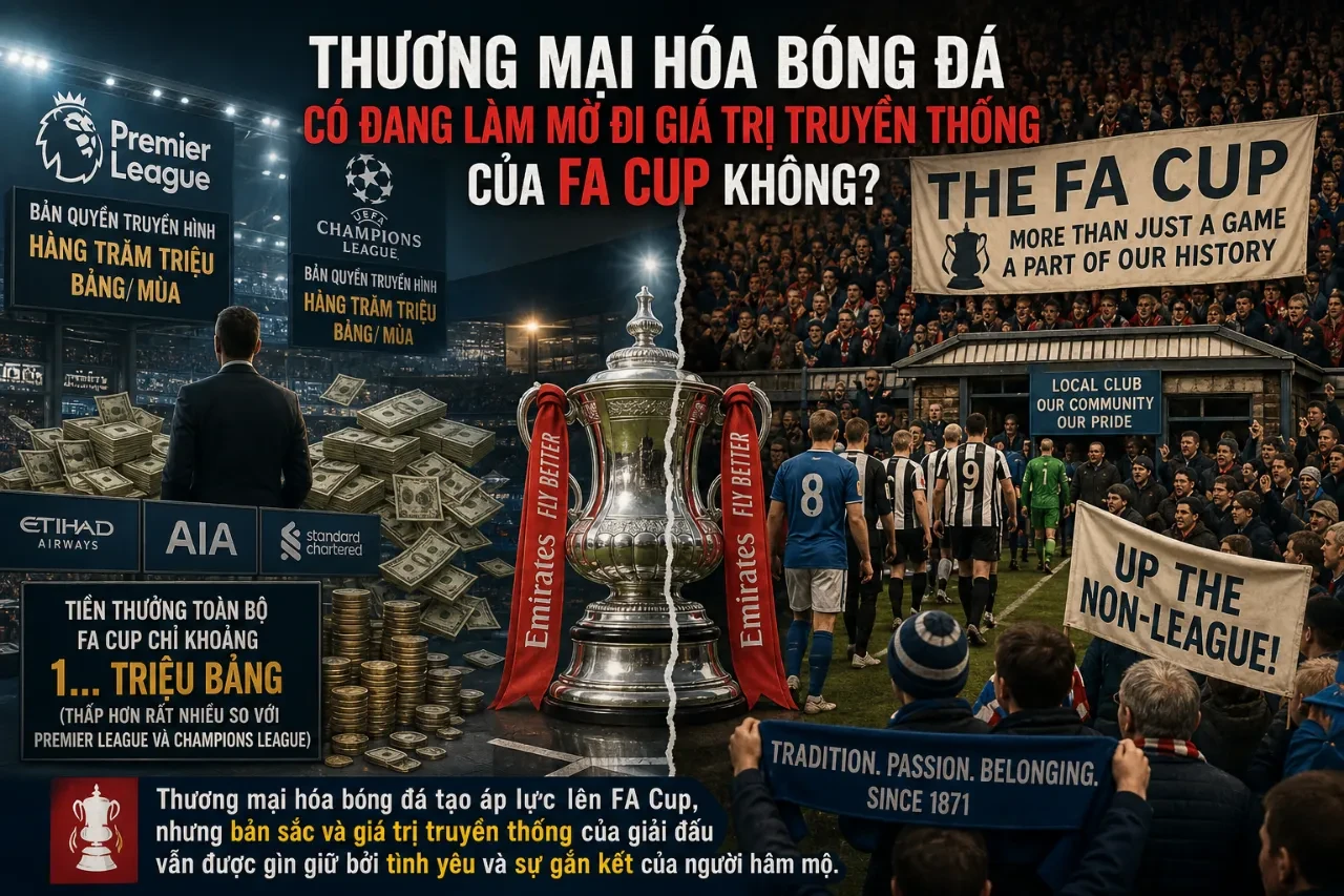 Sự cân bằng giữa thương mại hóa và giá trị truyền thống tại FA Cup