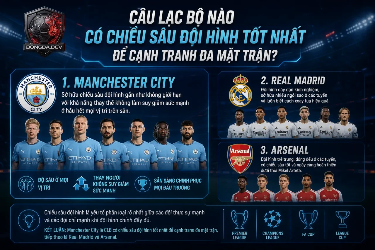 Câu Lạc Bộ Nào Có Chiều Sâu Đội Hình Tốt Nhất Để Cạnh Tranh Đa Mặt Trận?