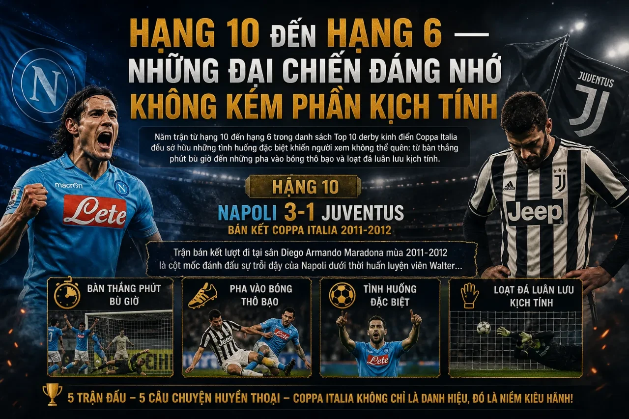 Top 10 Trận Derby Máu Lửa & Đại Chiến Kinh Điển Nhất Lịch Sử Coppa Italia